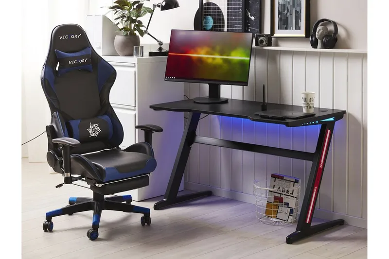 Darfur Gamingbord 120 cm med LED-belysning - Sort - Møbler - Borde - Kontorbord - Gamingbord