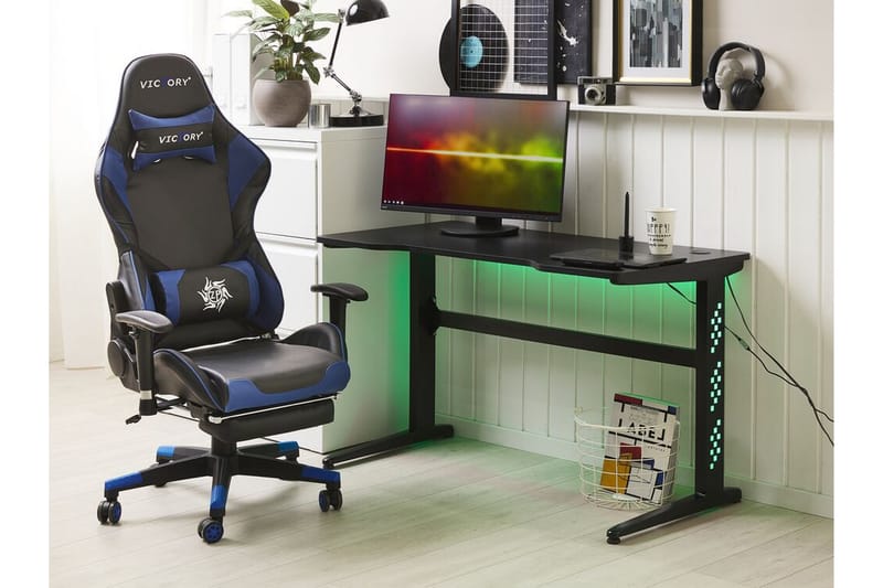 Dexteren Gamingbord 120 cm med LED-belysning - Sort - Møbler - Borde - Kontorbord - Gamingbord