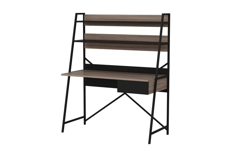 Garavelo Skrivebord 25x124 cm, Valnød/Sort