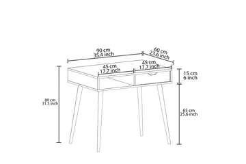 Gerard Skrivebord 60x90 cm - Hvid/Natur - Møbler - Borde - Kontorbord - Skrivebord