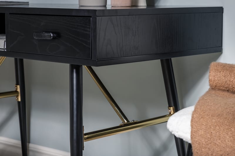 Gold Skrivebord 110 cm - Sort - Møbler - Borde - Kontorbord - Skrivebord