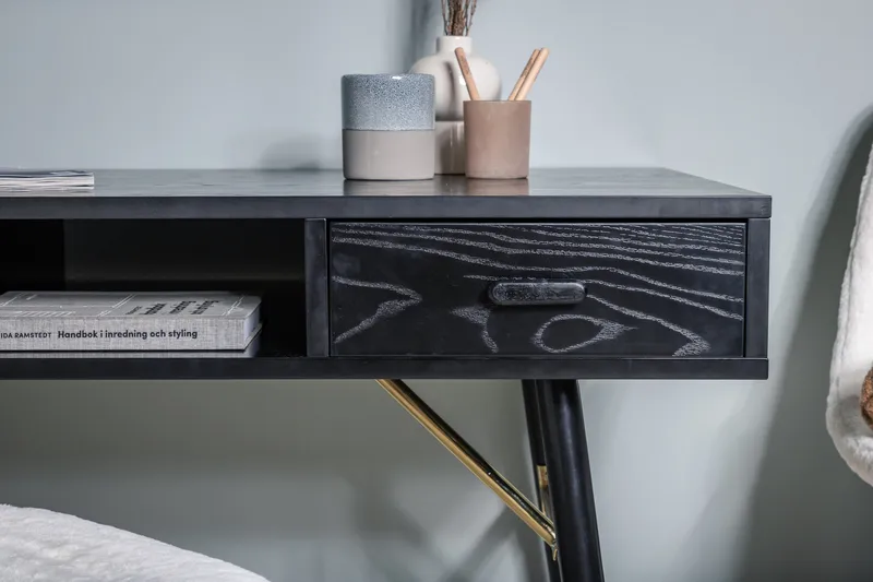 Gold Skrivebord 110 cm - Sort - Møbler - Borde - Kontorbord - Skrivebord