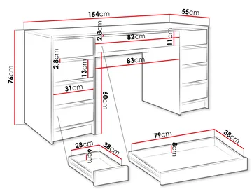 Harland Skrivebord 154 cm - brun - Møbler - Borde - Kontorbord - Skrivebord
