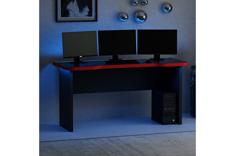 Hind Gamingbord 150x60 cm - Sort/Rød - Møbler - Borde - Kontorbord - Gamingbord