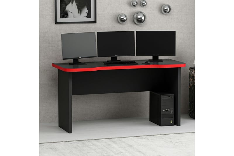 Hind Gamingbord 150x60 cm - Sort/Rød - Møbler - Borde - Kontorbord - Gamingbord