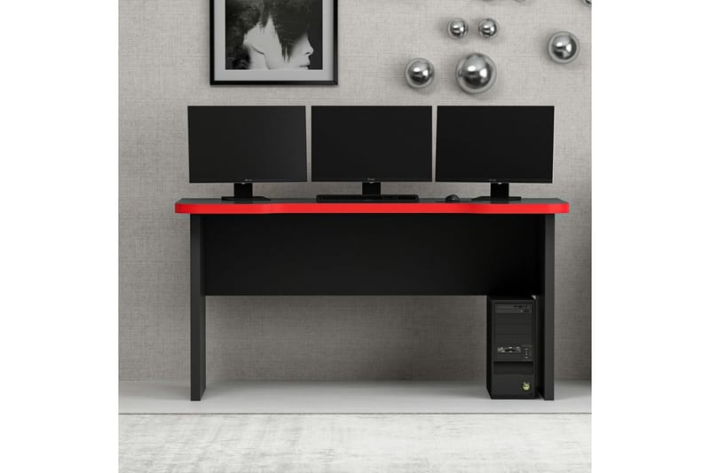 Hind Gamingbord 150x60 cm - Sort/Rød - Møbler - Borde - Kontorbord - Gamingbord