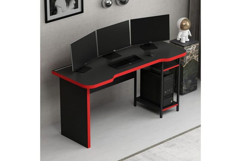 Hind Gamingbord 150x60 cm - Sort/Rød - Møbler - Borde - Kontorbord - Gamingbord