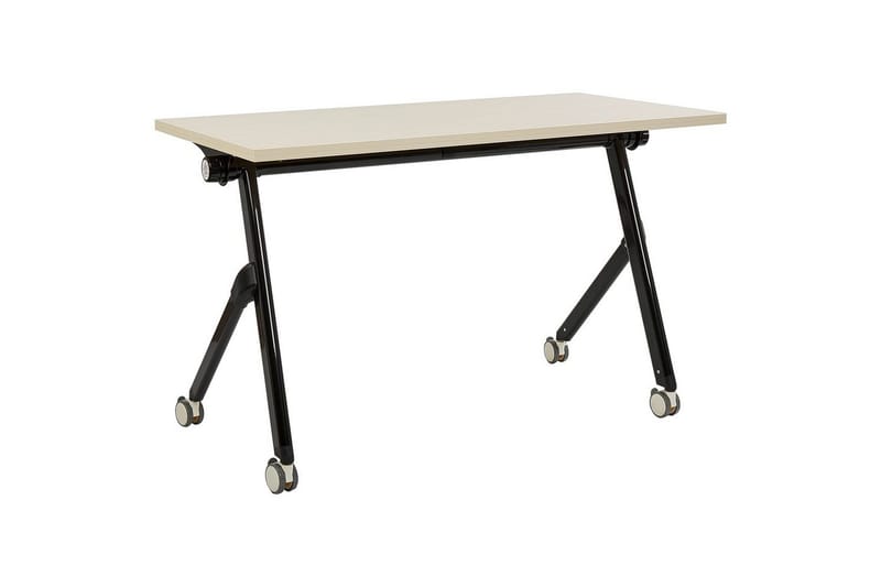 Hopfällbart skrivbord Beliani Bendi Ljus trä/svart, 120x60x75 cm Light colored wood||Black 120x60x75 cm, undefined