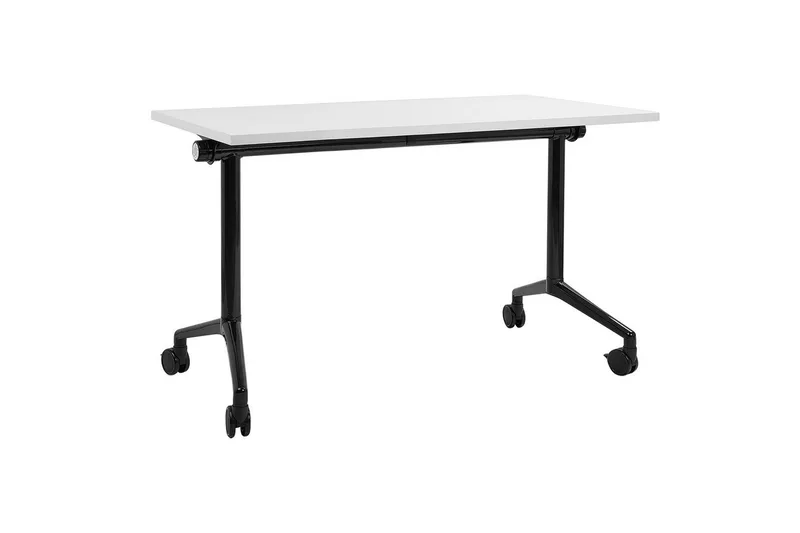 Hopfällbart skrivbord Beliani Cavi Ljus trä/svart, 120x60x75 cm White||Black 120x60x75 cm, undefined