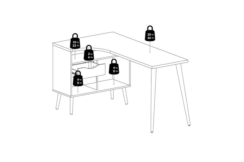 Hostafranc Skrivebord 81x145,1 cm - Natur - Møbler - Borde - Kontorbord - Skrivebord