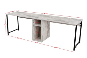 Hu Skrivebord 60x240 cm - Sort - Møbler - Borde - Kontorbord - Skrivebord