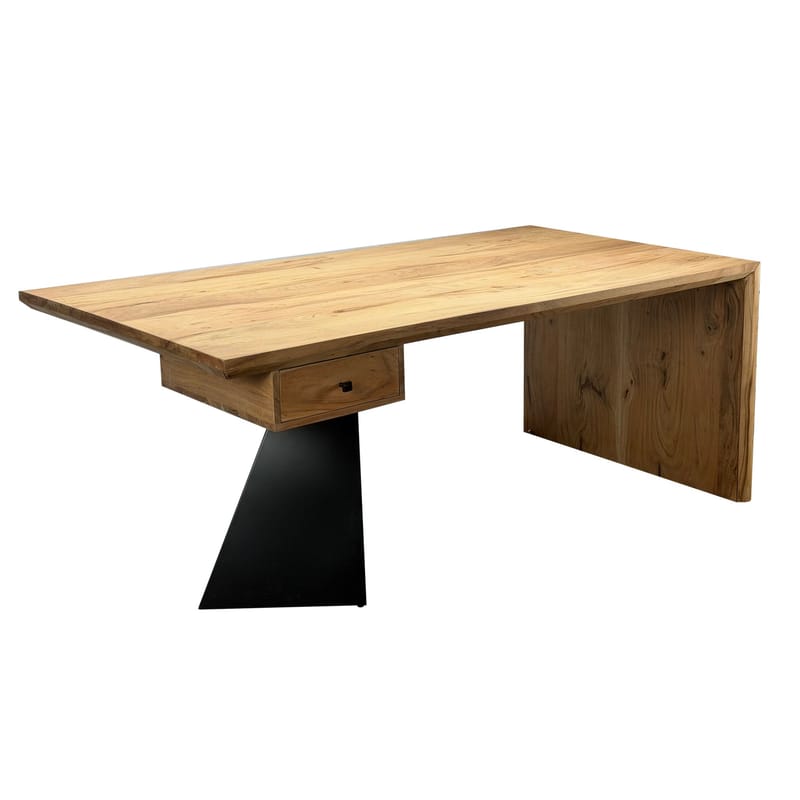 Ivoena Skrivebord 180 cm - Naturfarvet akacie/sort - Møbler - Borde - Kontorbord - Skrivebord