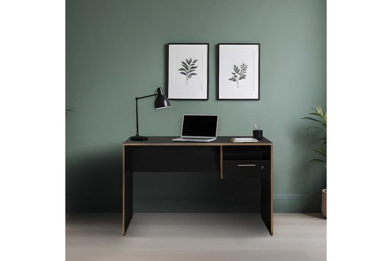 Jenifer Skrivebord 60x120 cm - Mellemfarvet træ/Antracit - Møbler - Borde - Kontorbord - Skrivebord