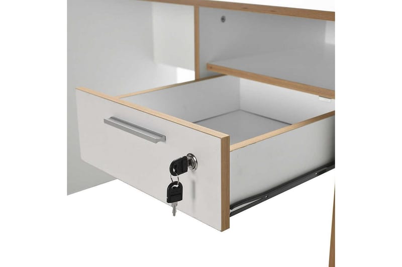 Jenifer Skrivebord 60x120 cm - Mellemfarvet træ/Hvid - Møbler - Borde - Kontorbord - Skrivebord