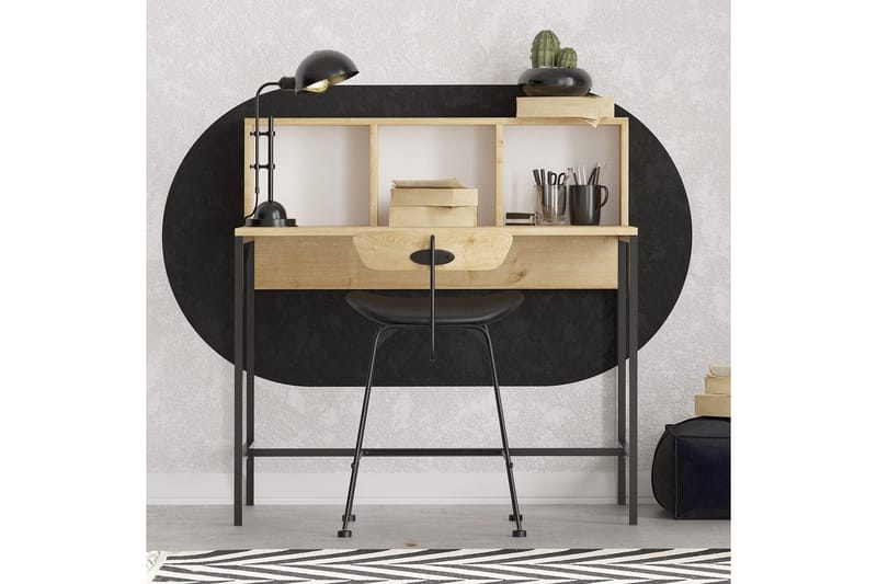 Jovra Skrivebord 60x100 cm - Eg/Sort - Møbler - Borde - Kontorbord - Skrivebord