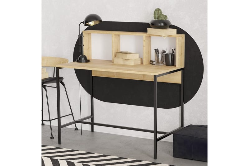 Jovra Skrivebord 60x100 cm - Eg/Sort - Møbler - Borde - Kontorbord - Skrivebord
