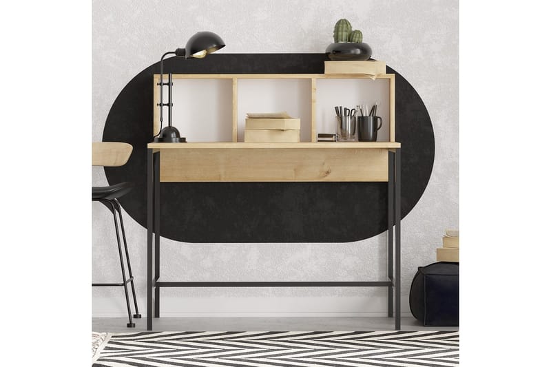 Jovra Skrivebord 60x100 cm - Eg/Sort - Møbler - Borde - Kontorbord - Skrivebord