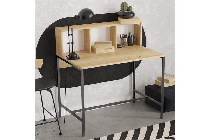Jovra Skrivebord 60x100 cm - Eg/Sort - Møbler - Borde - Kontorbord - Skrivebord