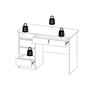 Klintberg Skrivebord 109x48x76 cm - Møbler - Borde - Kontorbord - Skrivebord