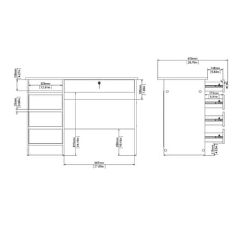 Klintberg Skrivebord 109x48x76 cm - Møbler - Borde - Kontorbord - Skrivebord