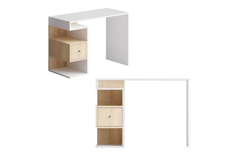 Kryna Skrivebord 45x100 cm - Rødbrunt træ/Hvid - Møbler - Borde - Kontorbord - Skrivebord