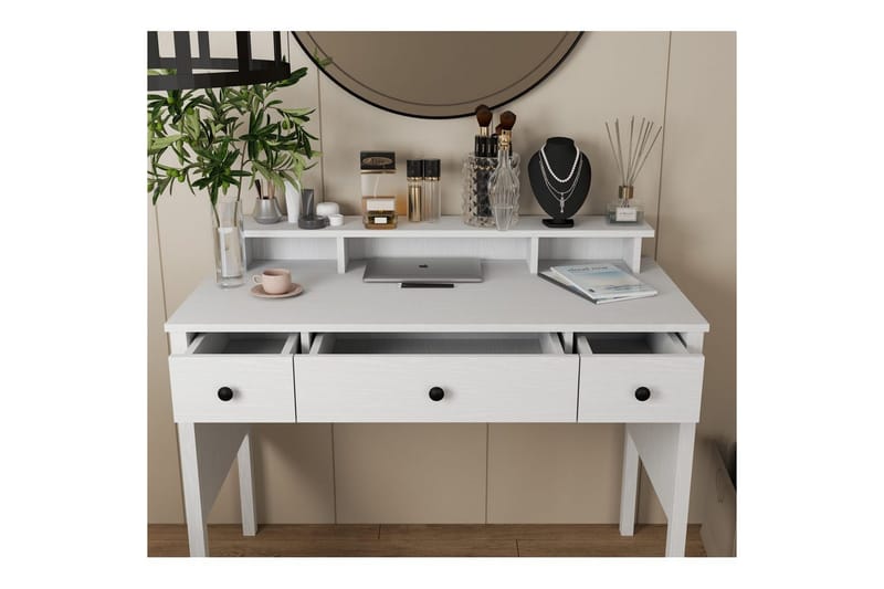 Krynn Toiletbord 120 cm - Natur/Hvid - Møbler - Borde - Kontorbord - Skrivebord