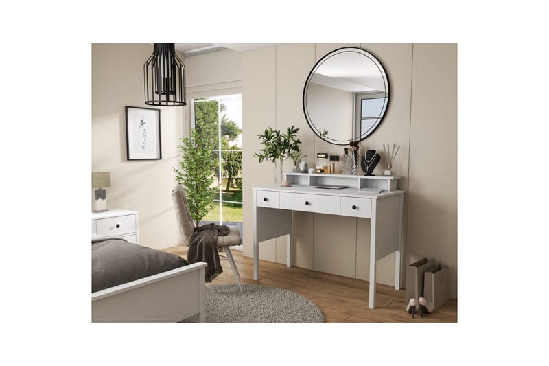 Krynn Toiletbord 120 cm - Natur/Hvid - Møbler - Borde - Kontorbord - Skrivebord