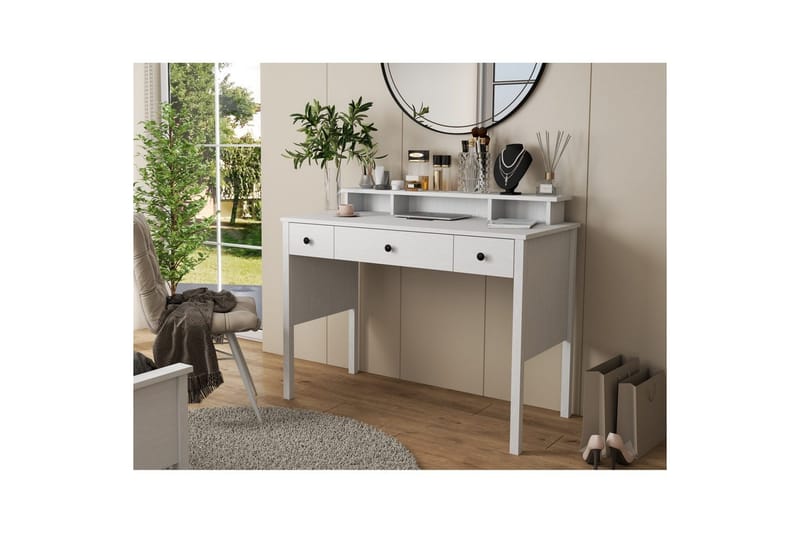 Krynn Toiletbord 120 cm - Natur/Hvid - Møbler - Borde - Kontorbord - Skrivebord