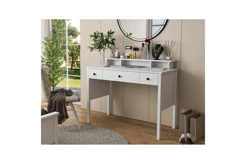 Krynn Toiletbord 120 cm - Natur/Hvid - Møbler - Borde - Kontorbord - Skrivebord