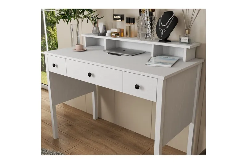 Krynn Toiletbord 120 cm - Natur/Hvid - Møbler - Borde - Kontorbord - Skrivebord