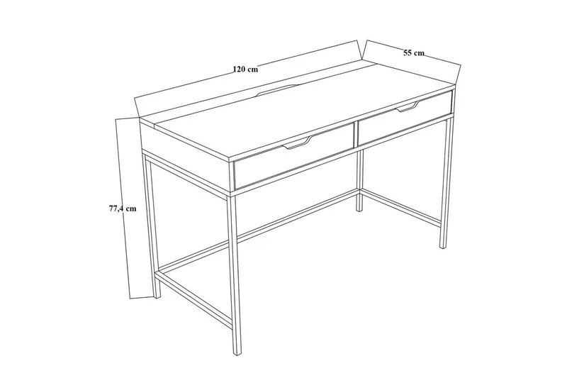 Loryn Skrivebord 55x120 cm - Grøn - Møbler - Borde - Kontorbord - Skrivebord
