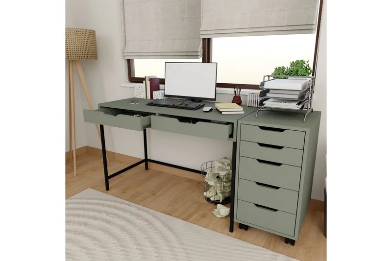 Loryn Skrivebord 55x120 cm - Grøn - Møbler - Borde - Kontorbord - Skrivebord