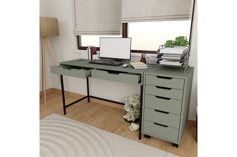 Loryn Skrivebord 55x120 cm - Grøn - Møbler - Borde - Kontorbord - Skrivebord