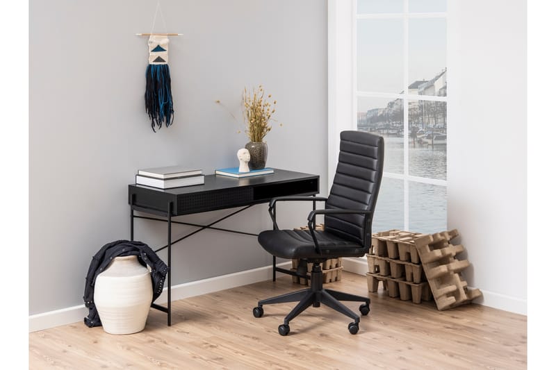 Mehoopany Skrivebord 110x110 cm - Sort - Møbler - Borde - Kontorbord - Skrivebord