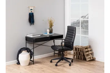 Mehoopany Skrivebord 110x110 cm - Sort - Møbler - Borde - Kontorbord - Skrivebord