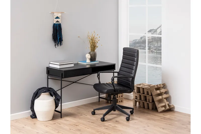 Mehoopany Skrivebord 110x110 cm - Sort - Møbler - Borde - Kontorbord - Skrivebord