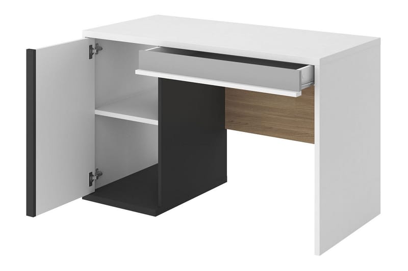 Metropolitan Skrivebord 120x56 cm - Brun/Hvid/Lysgrå/Sort - Møbler - Borde - Kontorbord - Skrivebord
