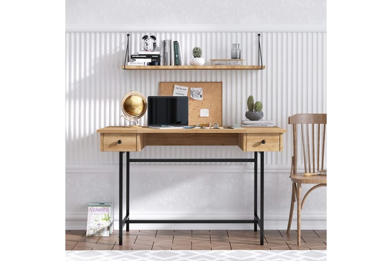 Mirric Skrivebord 60x120 cm - Eg/Sort - Møbler - Borde - Kontorbord - Skrivebord