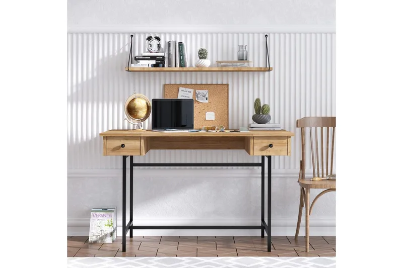 Mirric Skrivebord 60x120 cm - Eg/Sort - Møbler - Borde - Kontorbord - Skrivebord