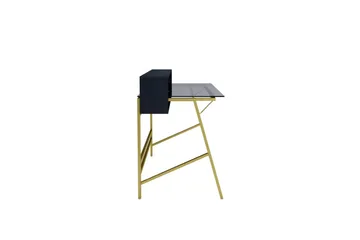 Morgan Skrivebord med Opbevaring og Hylder i Glas med Metalstel - Røggrå - Møbler - Borde - Kontorbord - Skrivebord
