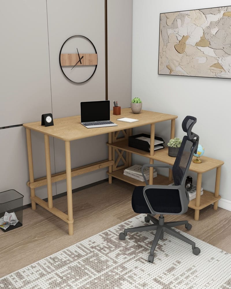 Morina Skrivebord 125 cm - Eg - Møbler - Borde - Kontorbord - Skrivebord