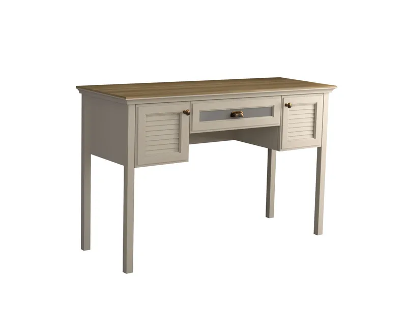 Nenora Skrivebord 132 cm, Creme, eg, grå