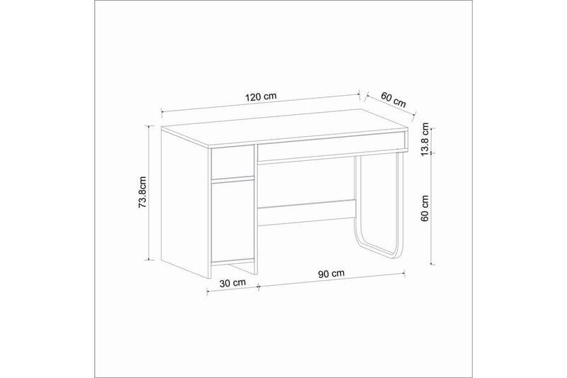 Neric Skrivebord 60x120 cm - Hvid - Møbler - Borde - Kontorbord - Skrivebord