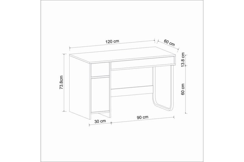 Neric Skrivebord 60x120 cm - Sort - Møbler - Borde - Kontorbord - Skrivebord
