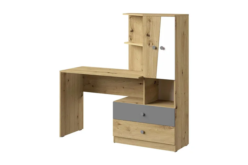 Nero Skrivebord 150 cm, Natur/Hvid/Grå