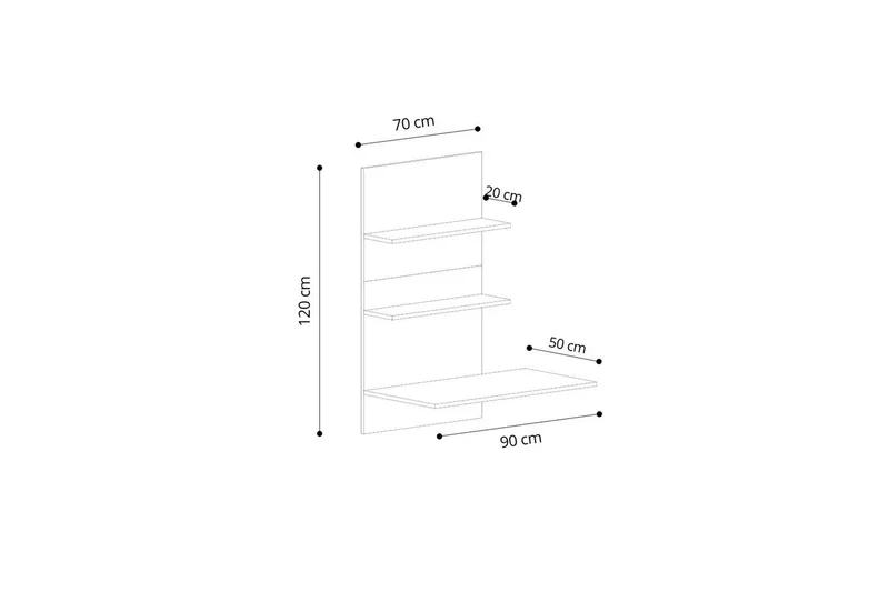 Neyric Skrivebord 50x90 cm - Eg/Sort - Møbler - Borde - Kontorbord - Skrivebord