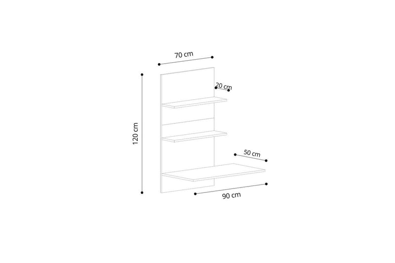 Neyric Skrivebord 50x90 cm - Eg/Sort - Møbler - Borde - Kontorbord - Skrivebord