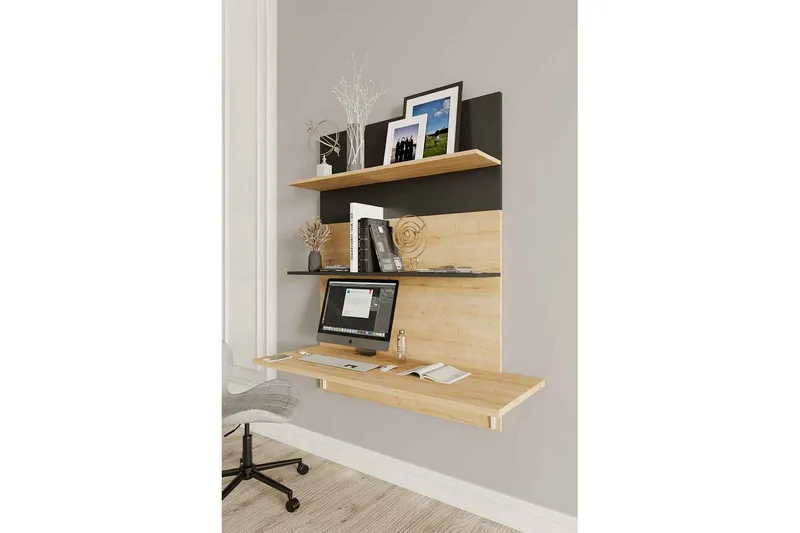 Neyric Skrivebord 50x90 cm - Eg/Sort - Møbler - Borde - Kontorbord - Skrivebord