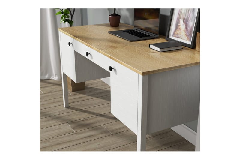 Omryn Skrivebord 60x132 cm - Natur/Hvid - Møbler - Borde - Kontorbord - Skrivebord