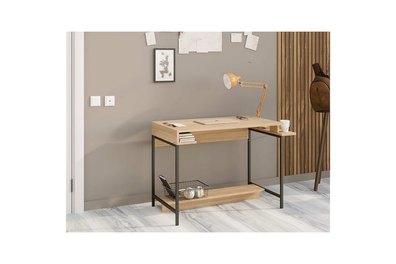 Ovran Skrivebord 57x113 cm - Eg/Sort - Møbler - Borde - Kontorbord - Skrivebord